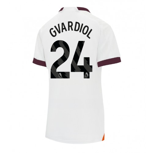 Maillot de foot Manchester City Josko Gvardiol #24 Extérieur Femmes 2023-24 Manches Courte